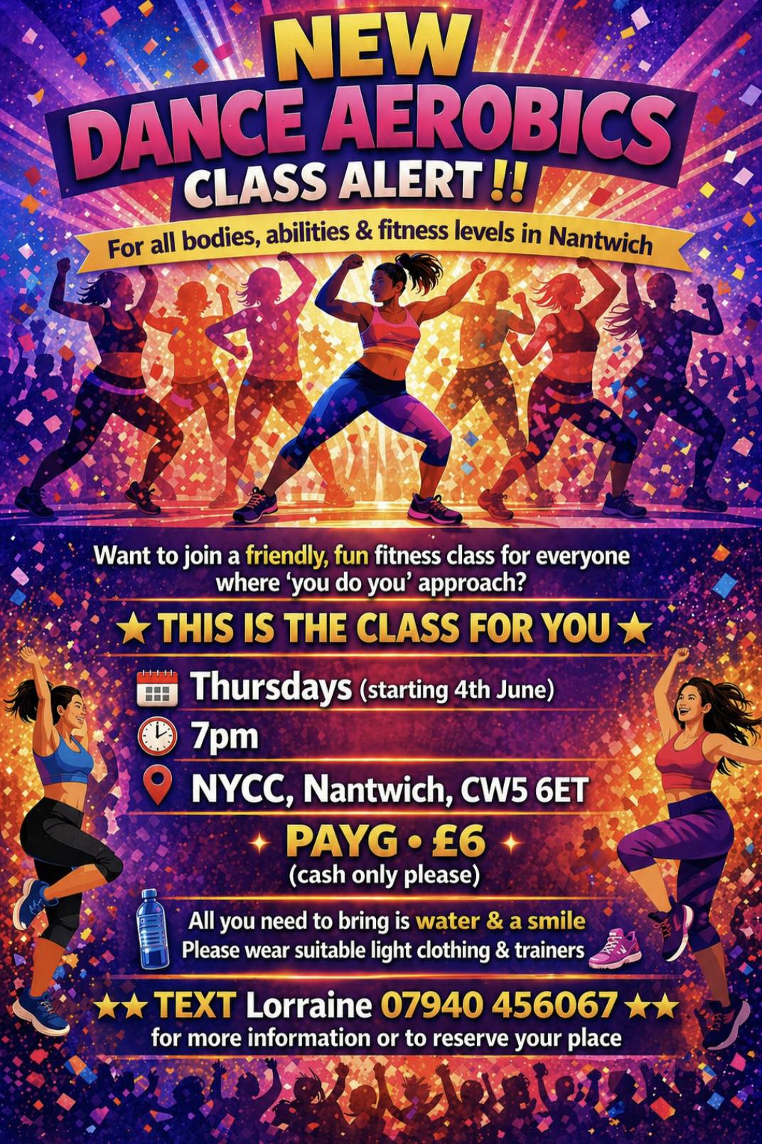 Dance Aerobics class at the Nantwich Youth and Community Centre (NYCC)